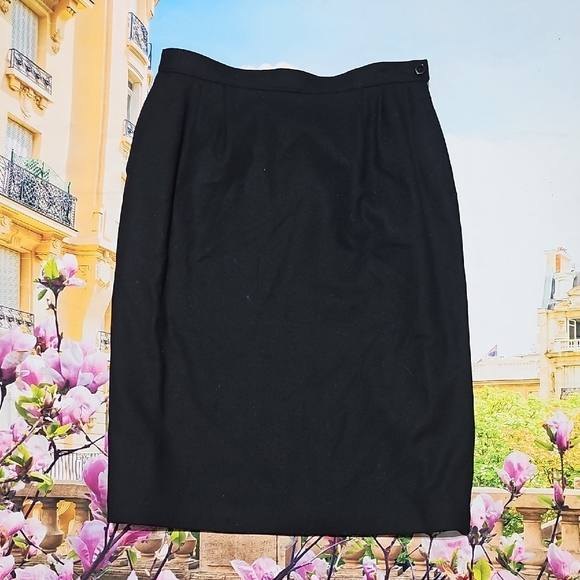 Pendleton Vintage Elegant Lined Black Pencil Skirt Size 10 Virgin‎ Wool - Picture 1 of 6